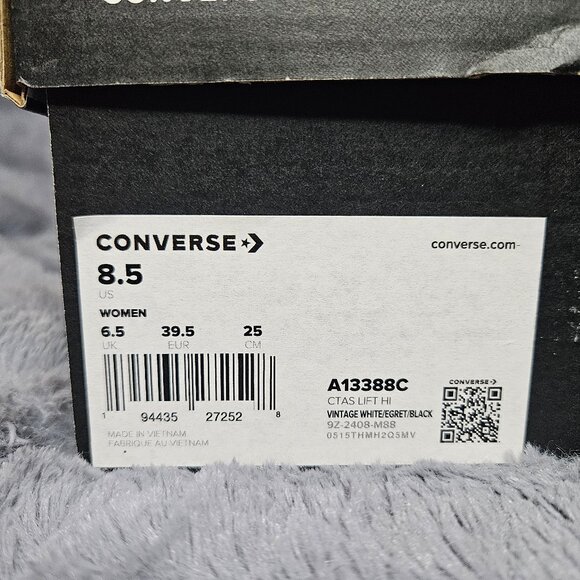 Converse Chuck Taylor All Star White Leather High Top with ruffle; Women US 8.5 - Picture 10 of 11